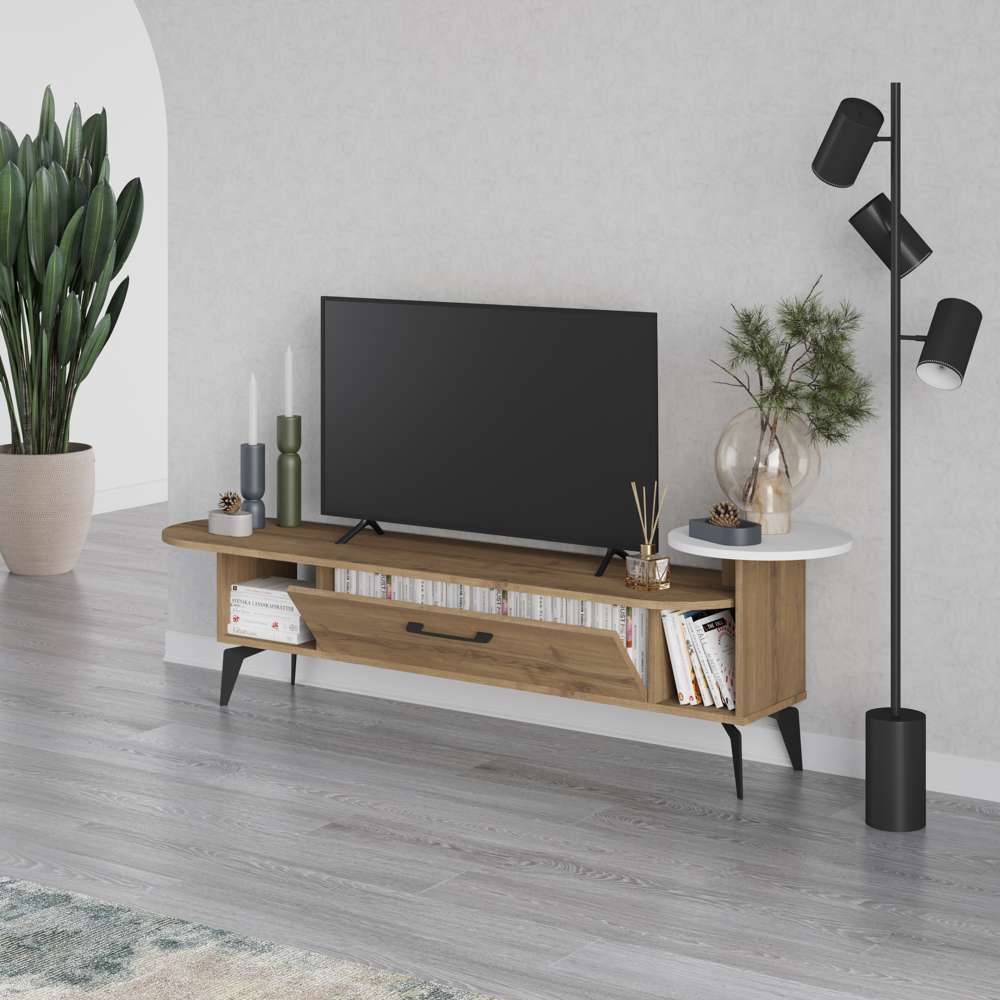 Meuble TV moderne ADA 190 cm pour séjour ou salon - Noyer - Meublin.ma Meuble TV Meublin.ma