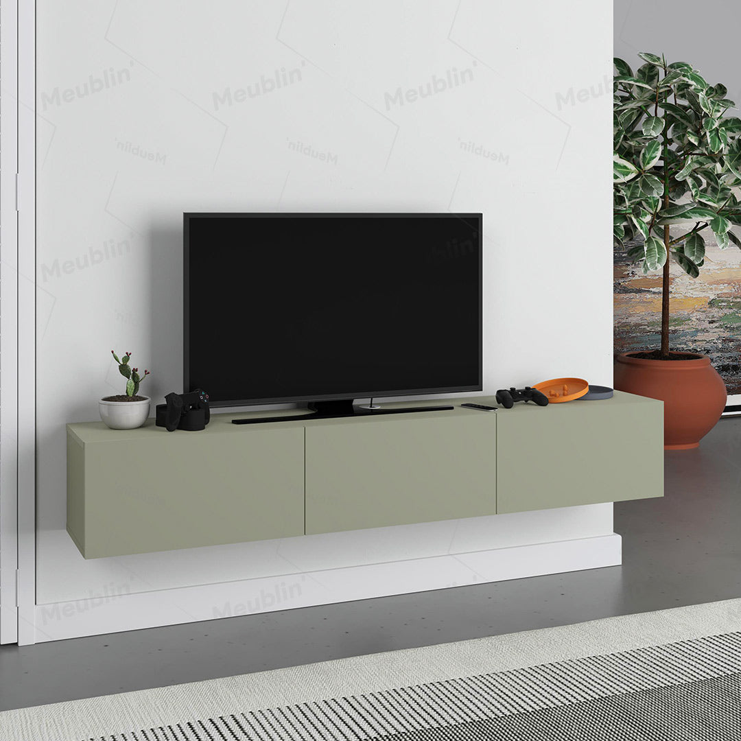Meuble TV design suspendu FRANCY 180 cm - Vert Cendre