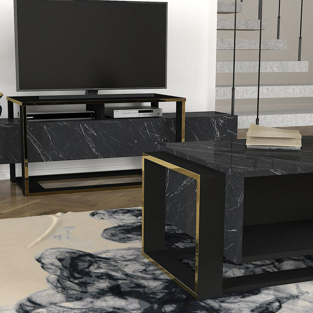 Pack collection BIANCO - Meuble TV et table basse pour séjour ou salon - Meublin.ma Meuble TV Meublin.ma