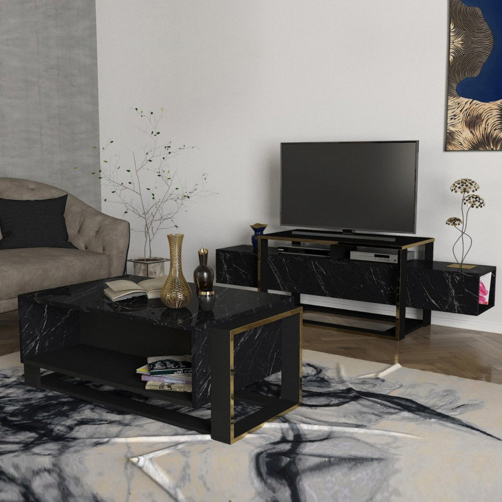 Pack collection BIANCO - Meuble TV et table basse pour séjour ou salon - Meublin.ma Meuble TV Meublin.ma