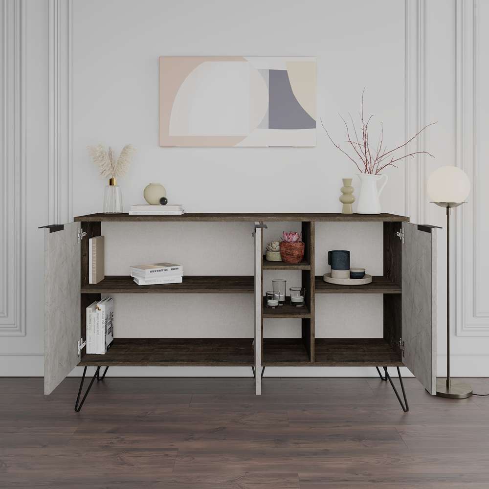 Console CLARA 142 cm - Buffet et Bahut de rangement - Marbré Clair - Meublin.ma Meuble TV Meublin.ma