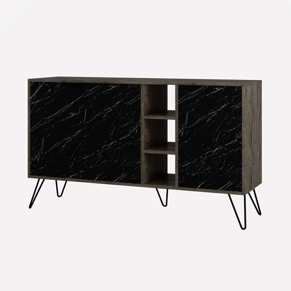 Console CLARA 142 cm - Buffet et Bahut de rangement - Dark Brown Marbré - Meublin.ma Meuble TV Meublin.ma