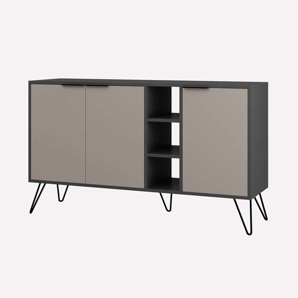 Console CLARA 142 cm - Buffet et Bahut de rangement - Beige et Gris - Meublin.ma Meuble TV Meublin.ma