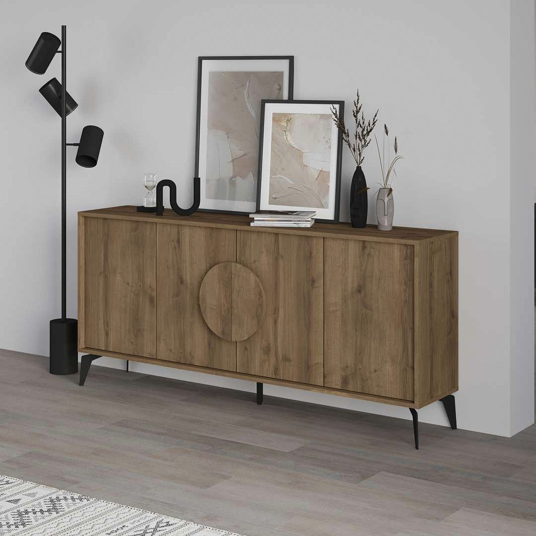 Console GORA 180 cm - Buffet et Bahut de rangement - Marron noyer - Meublin.ma Meuble TV Meublin.ma