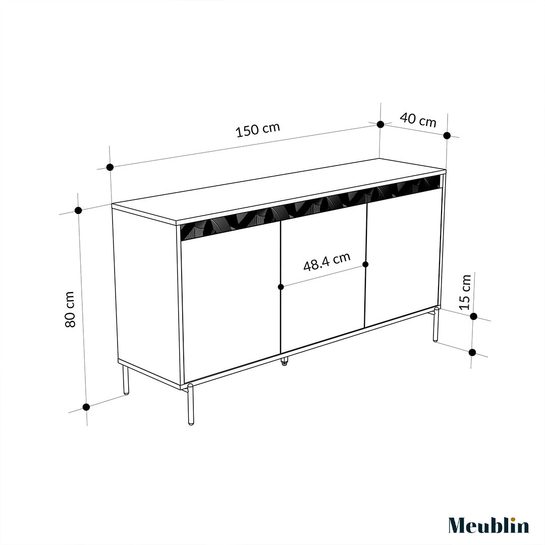 Console nordique MOTT 150 cm - Buffet et Bahut de rangement