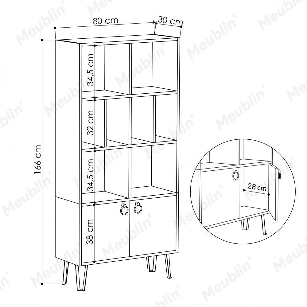 Bibliothèque BENE 166 cm - Placard Armoire de rangement