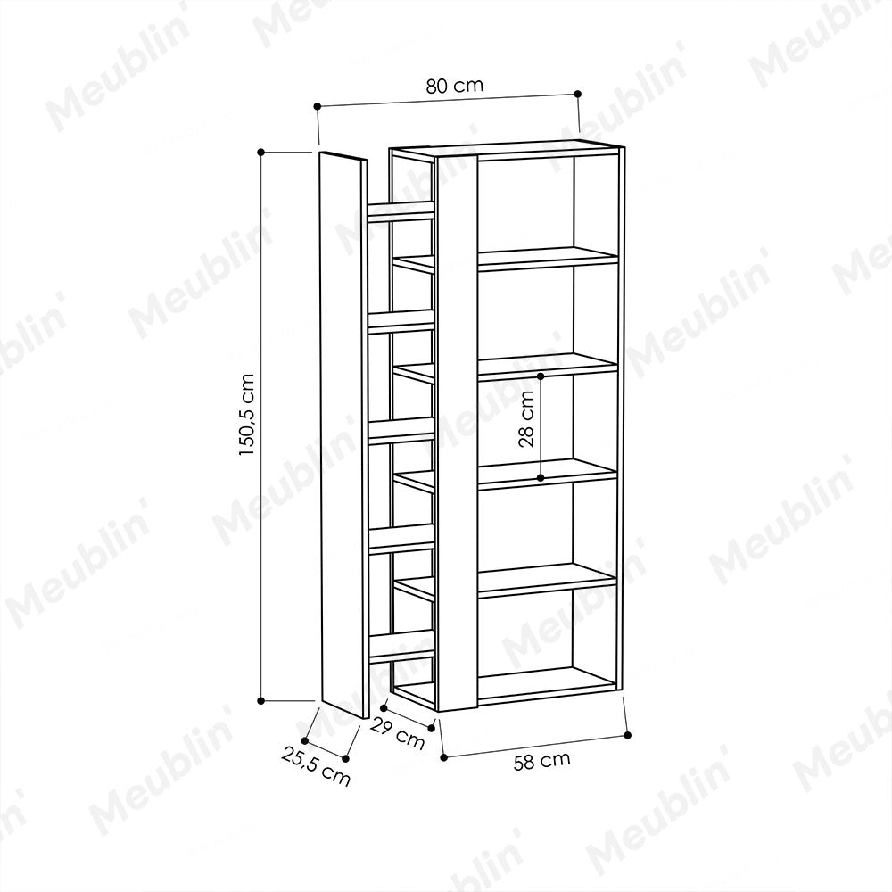 Bibliothèque LIFT 150 cm - Étagères de rangement moderne