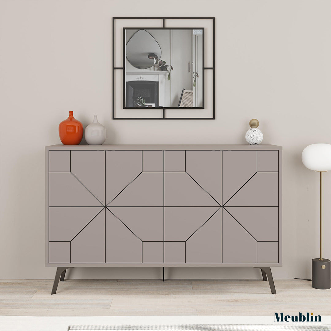 Bahut DUNE 123 cm - Buffet et Console de rangement - Cappuccino