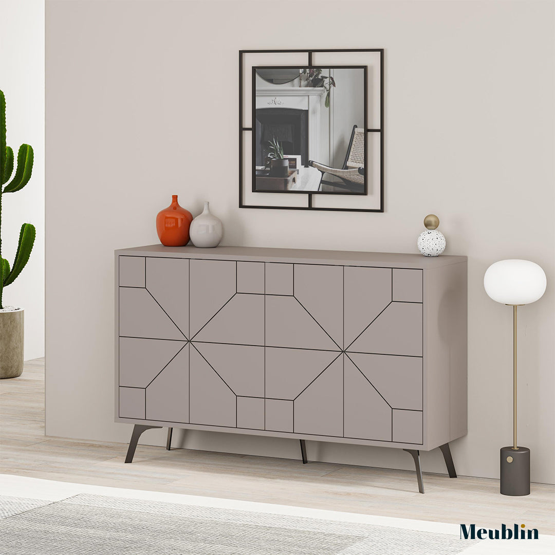 Bahut DUNE 123 cm - Buffet et Console de rangement - Cappuccino