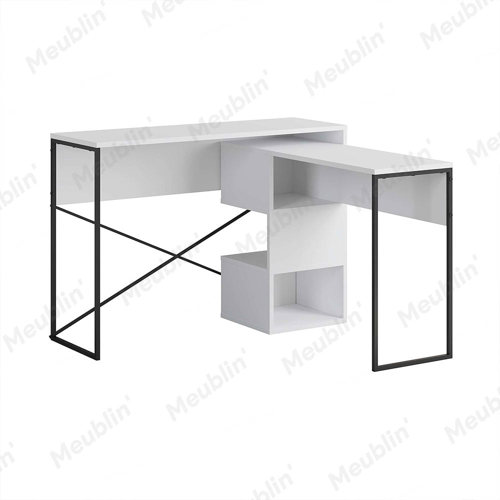 Bureau de travail en bois BADAU 110 cm - Blanc