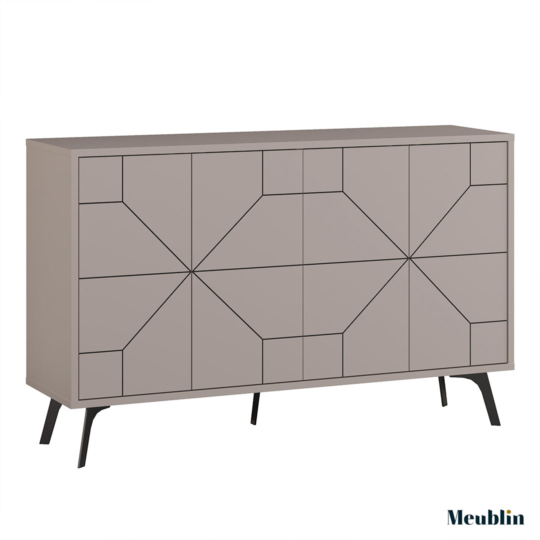 Bahut DUNE 123 cm - Buffet et Console de rangement - Cappuccino