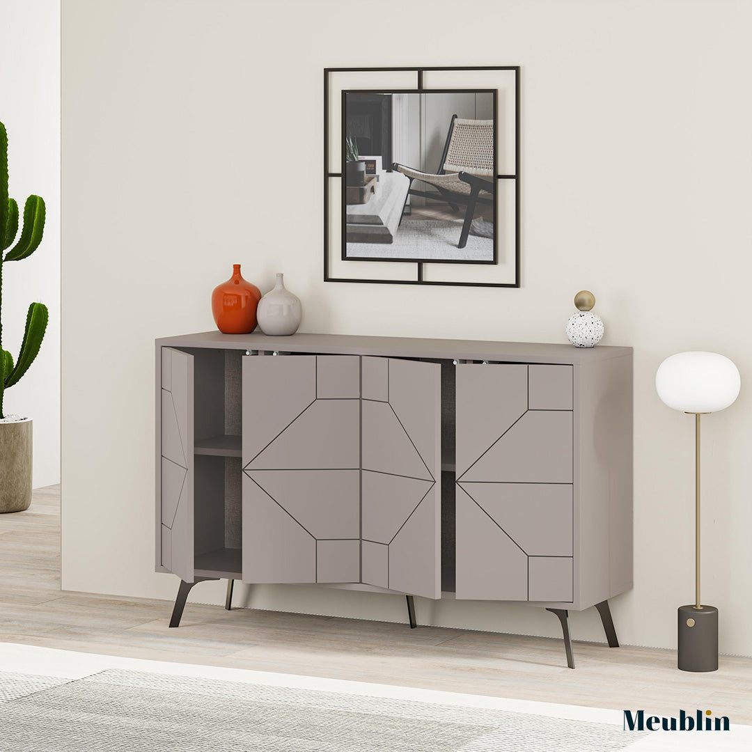 Bahut DUNE 123 cm - Buffet et Console de rangement - Cappuccino