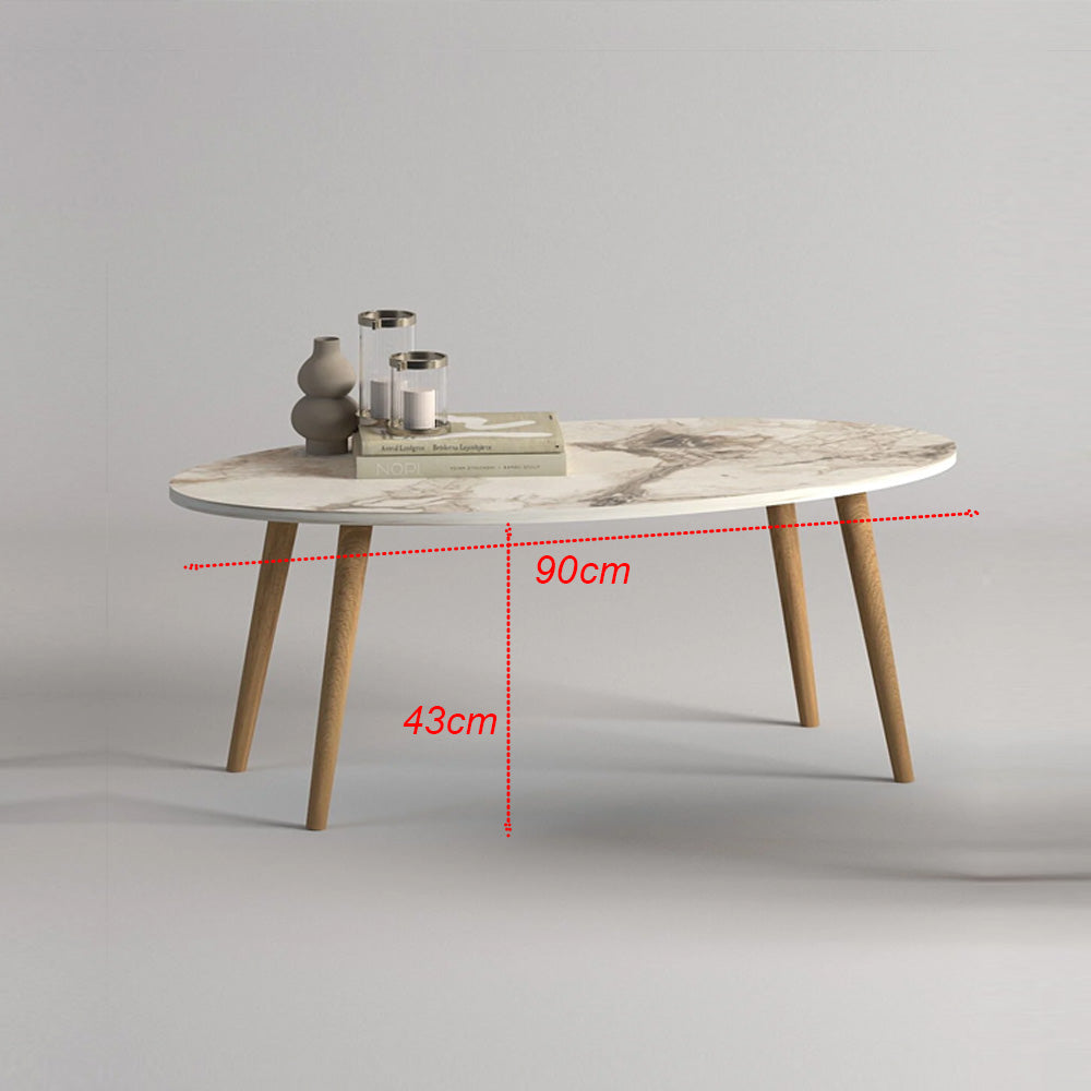 Set de Tables pour séjour ou bureau - Effet marbré et noyer - Meublin.ma Meuble TV Meublin.ma