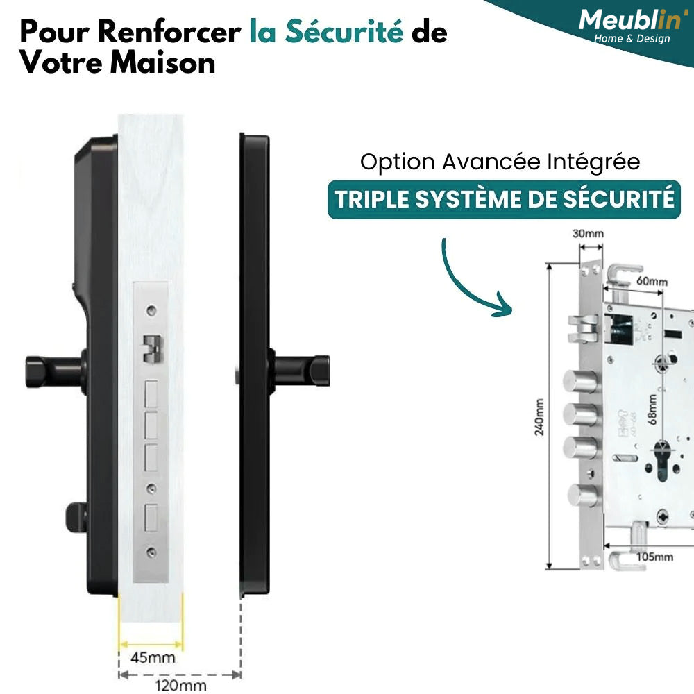 Pack de serrures digitales connectées - EF-25 et X5 Slim - poignée intelligente - Meublin.ma Poignée digitale Meublin.ma