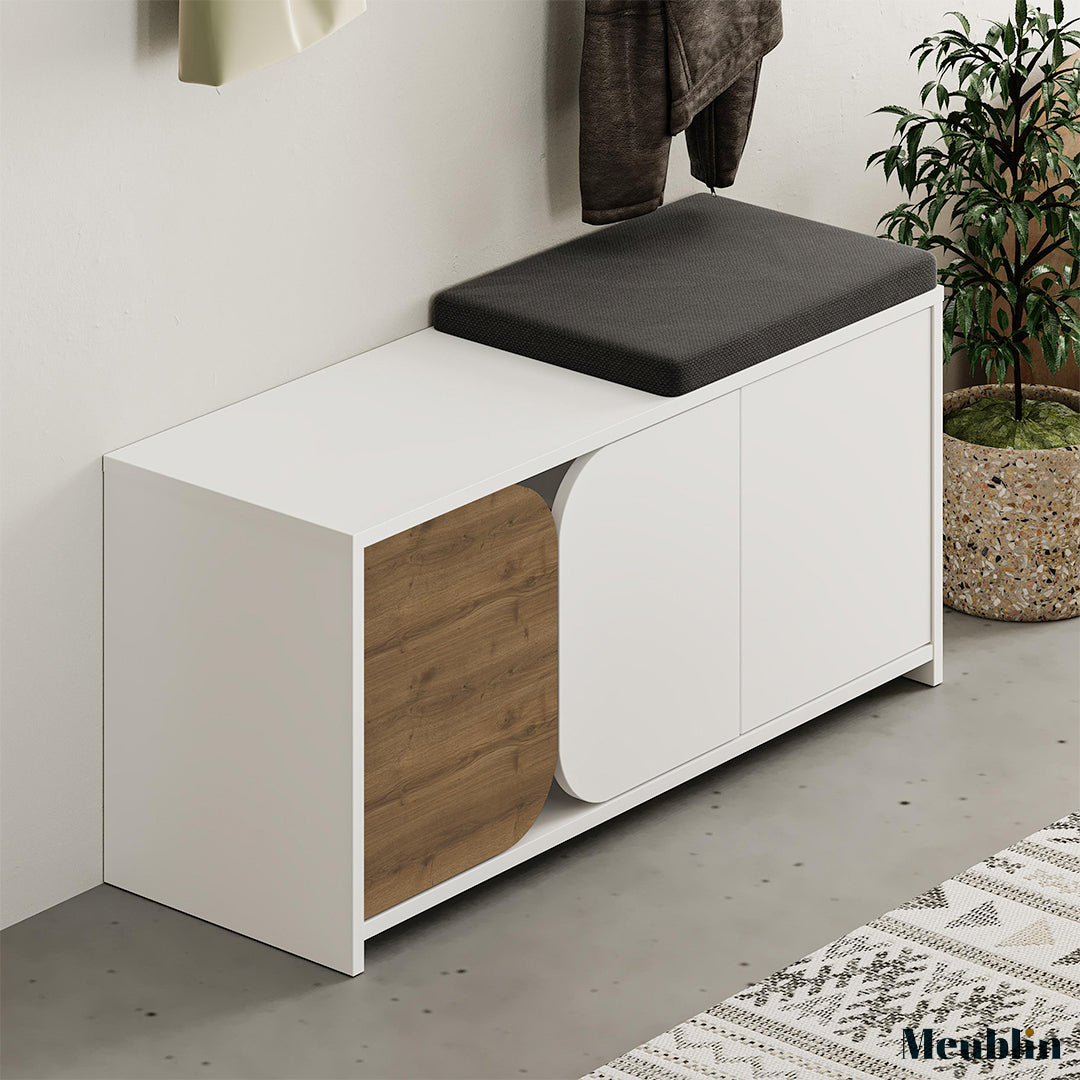 Meuble d'entrée moderne - MONI 105 cm - Rangement chaussures