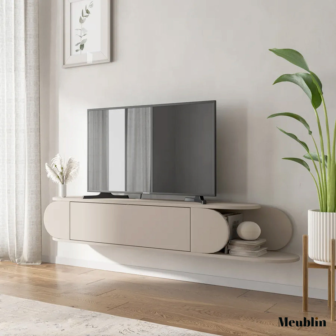 Meuble TV à design suspendu TONE 180 cm - Beige Kashmir
