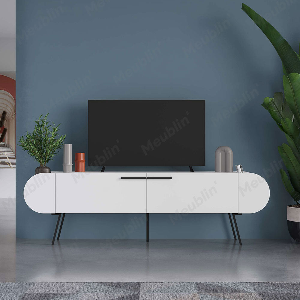 Meuble TV à design minimaliste CAPSULE 195 cm - Blanc