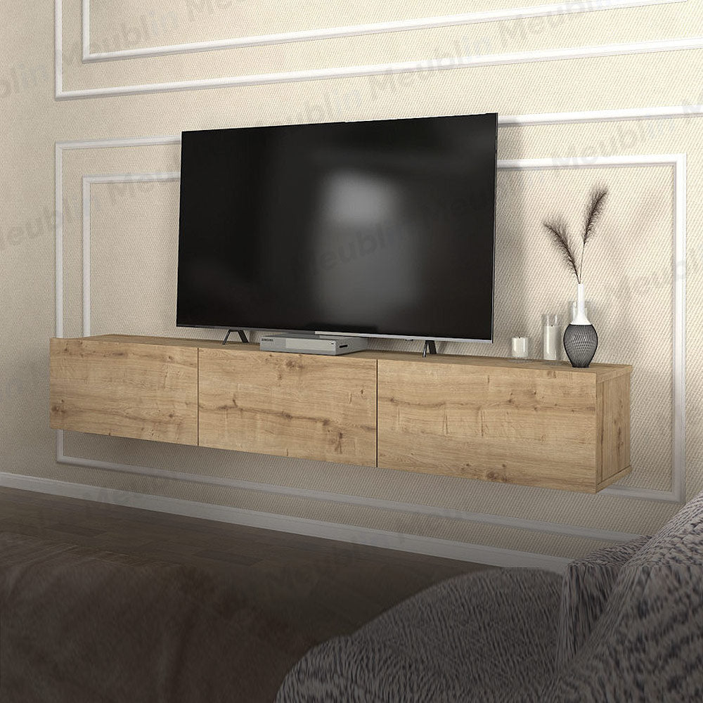 Meuble TV suspendu Chêne 180 cm - Mobilier de maison Maroc