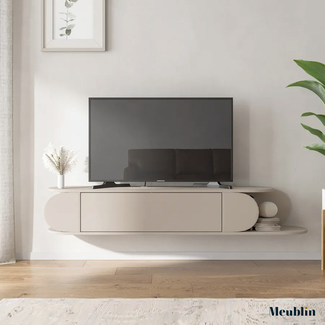 Meuble TV à design suspendu TONE 180 cm - Beige Kashmir