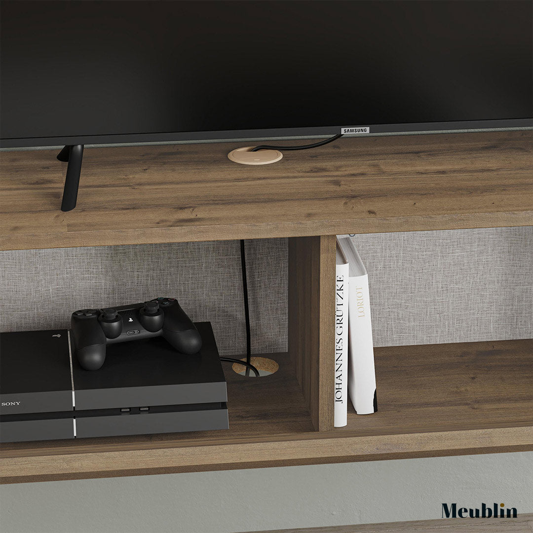 Meuble TV à design suspendu TONE 180 cm - Marron Noyer