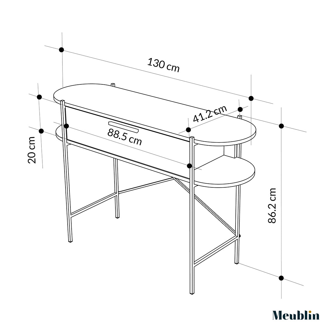 Console moderne 1 tiroir OTIS 130 cm - Mobilier de maison Maroc