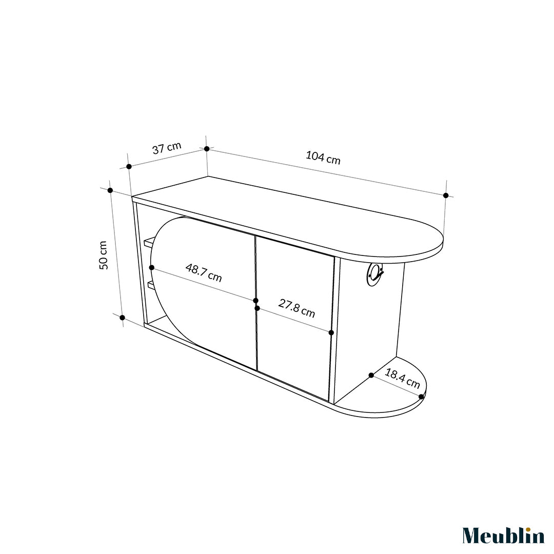Banc à chaussures moderne - NOVA 104 cm - Blanc et Marron Noyer