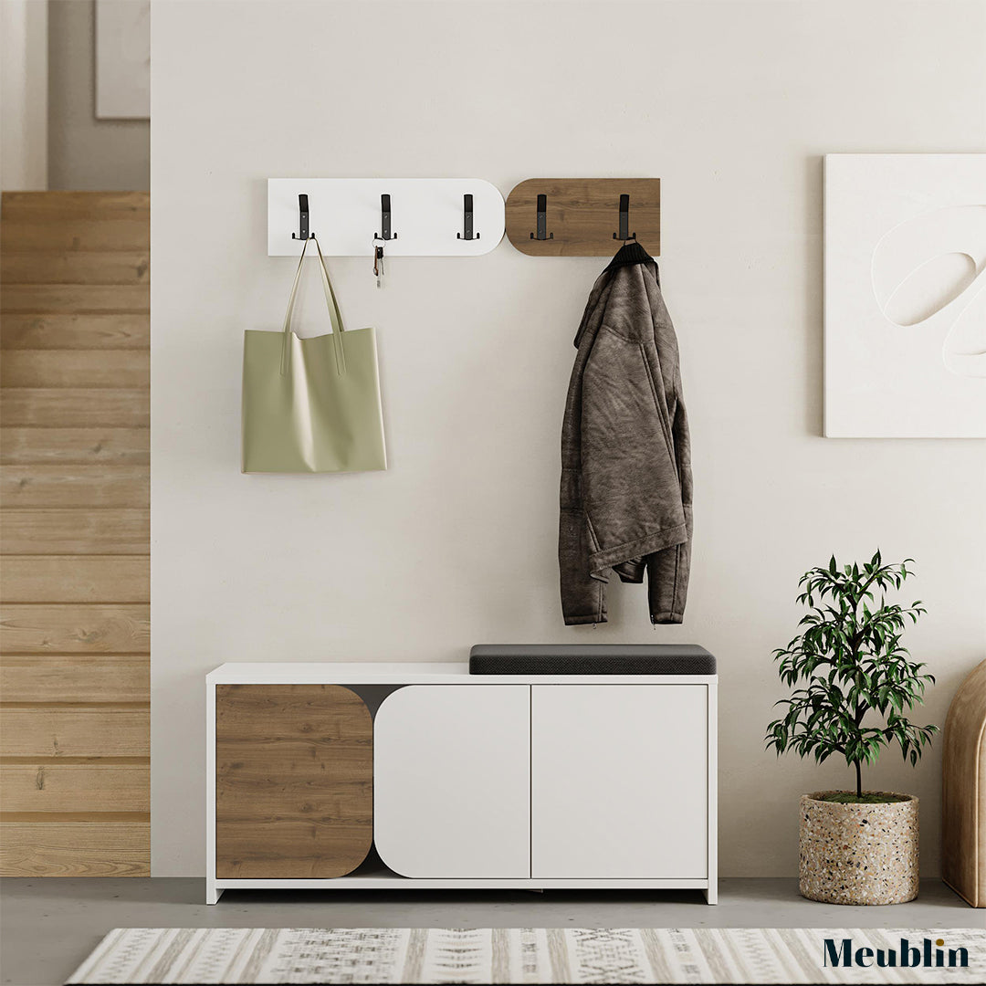 Meuble d'entrée moderne - MONI 105 cm - Rangement chaussures