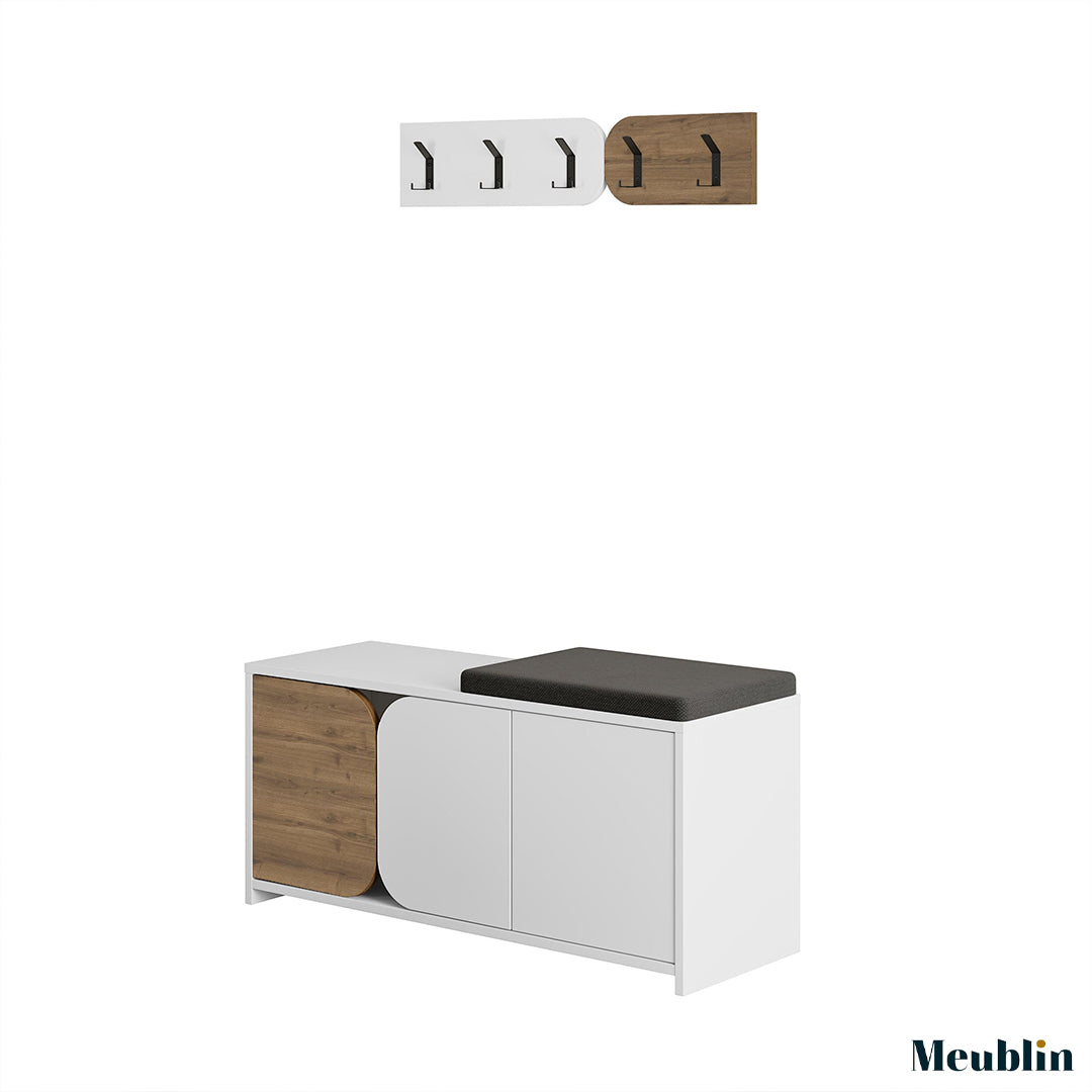 Meuble d'entrée moderne - MONI 105 cm - Rangement chaussures