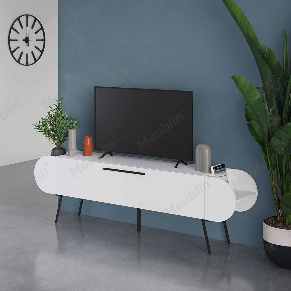 Meuble TV à design minimaliste CAPSULE 195 cm - Blanc