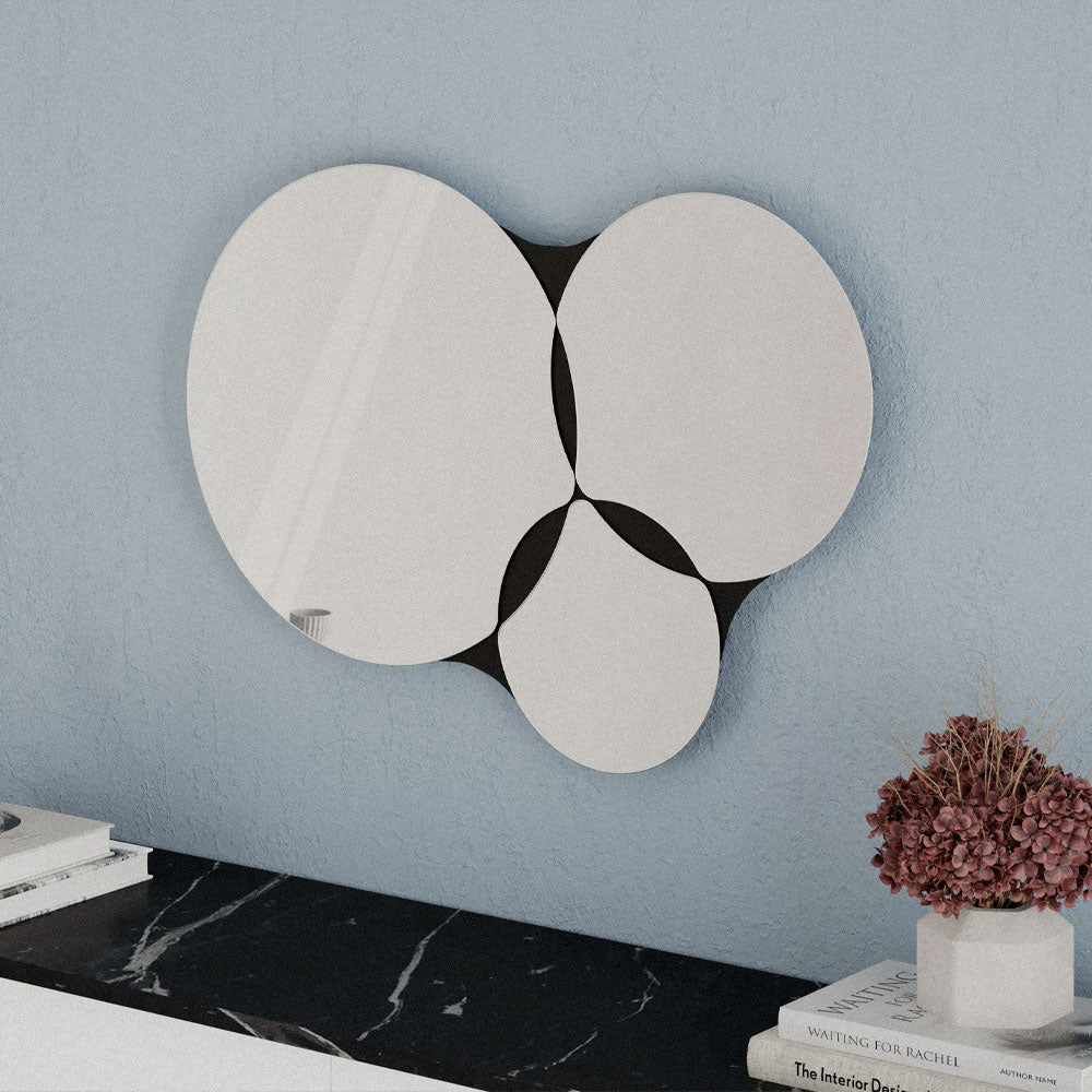 Miroir décoratif moderne 76 cm - cadre noir en bois - Mobilier d'intérieur