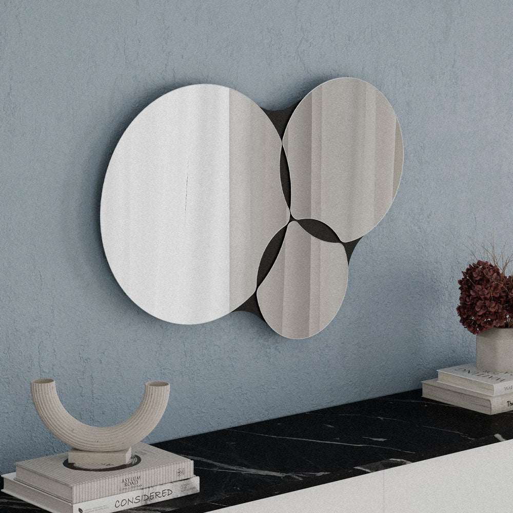 Miroir décoratif moderne 76 cm - cadre noir en bois - Mobilier d'intérieur