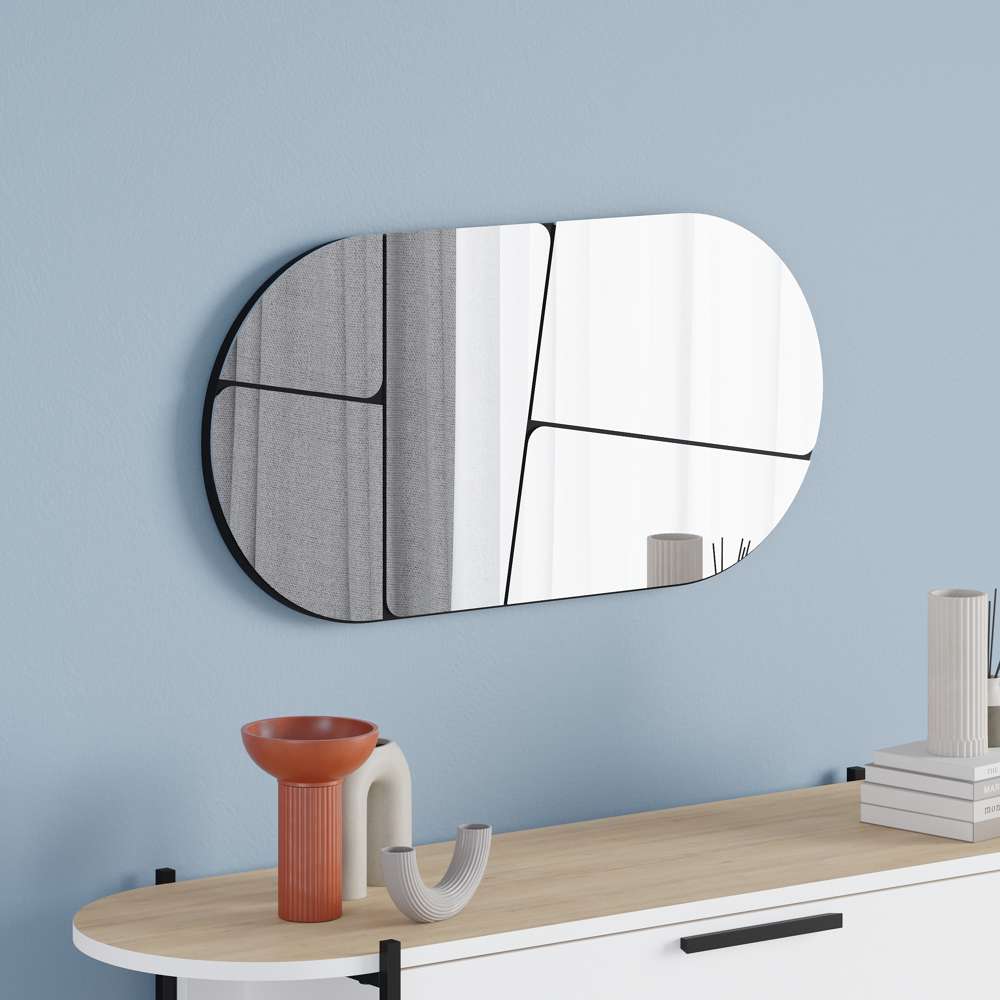 Miroir moderne OTIS 80 cm - Cadre en bois - Décoration d'intérieur - Meublin.ma Bibliothèque à étagères libres Meublin.ma
