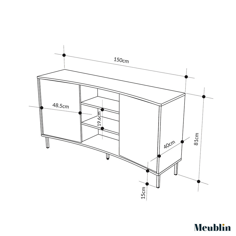 Console nordique FREM 150 cm - Buffet et Bahut de rangement