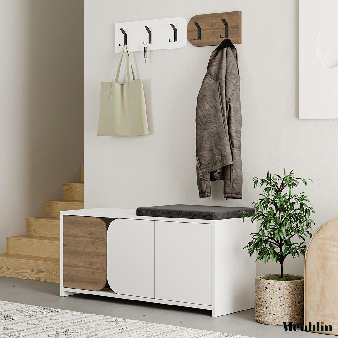 Meuble d'entrée moderne - MONI 105 cm - Rangement chaussures