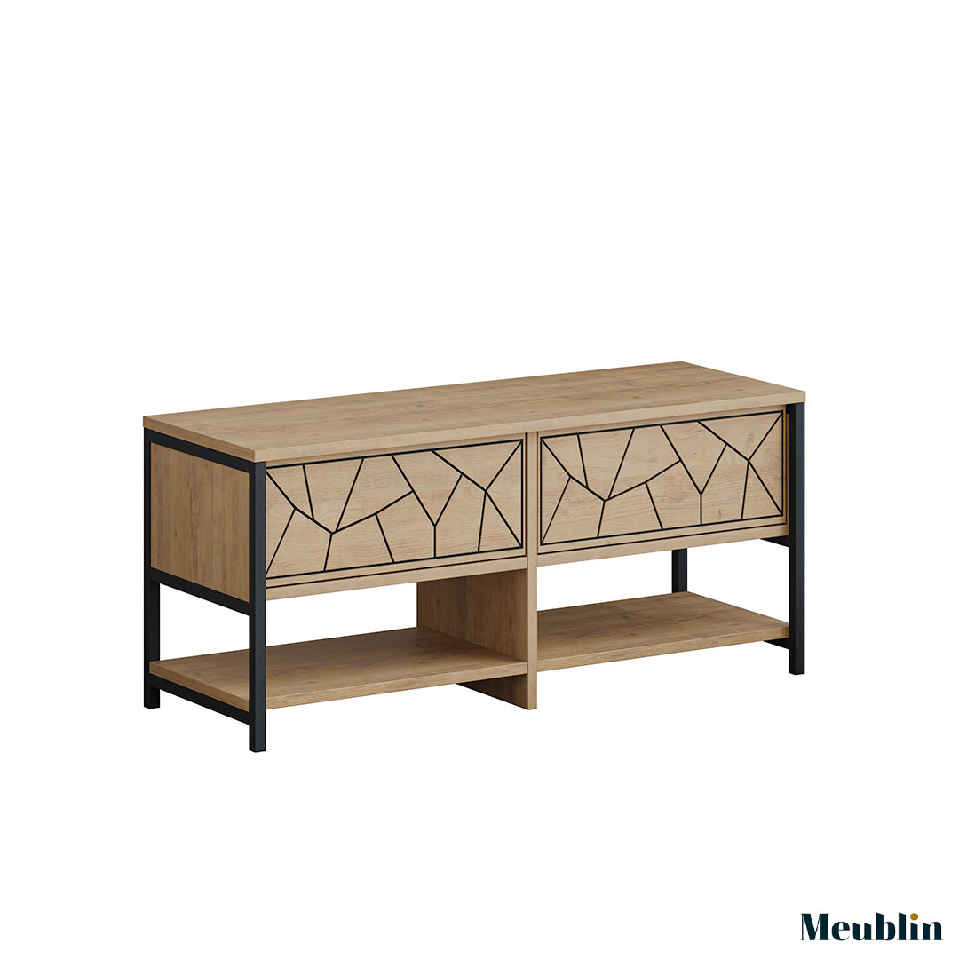 Banc à chaussures - 2 compartiments INOLA 105 cm - Meuble d'entrée