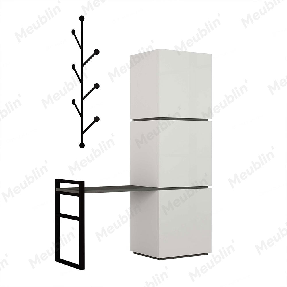 Meuble d'entrée multifonctions MELLO 150 cm - Arbre porte-manteau