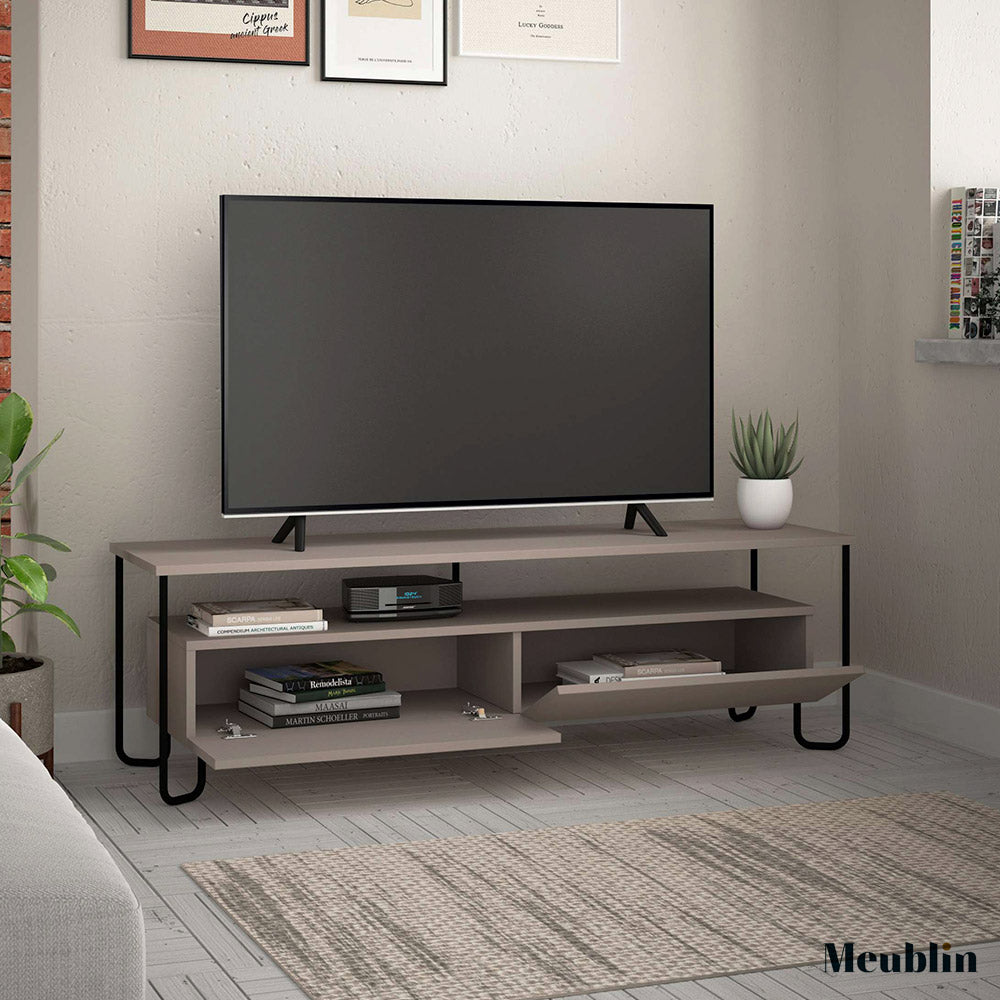 Stand TV à design nordique CORNEA 150 cm - Beige Cappuccino