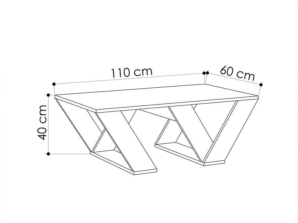 Table basse moderne pour séjour PIPRA 110 cm - Blanc et chêne - Meublin.ma table basse Meublin.ma