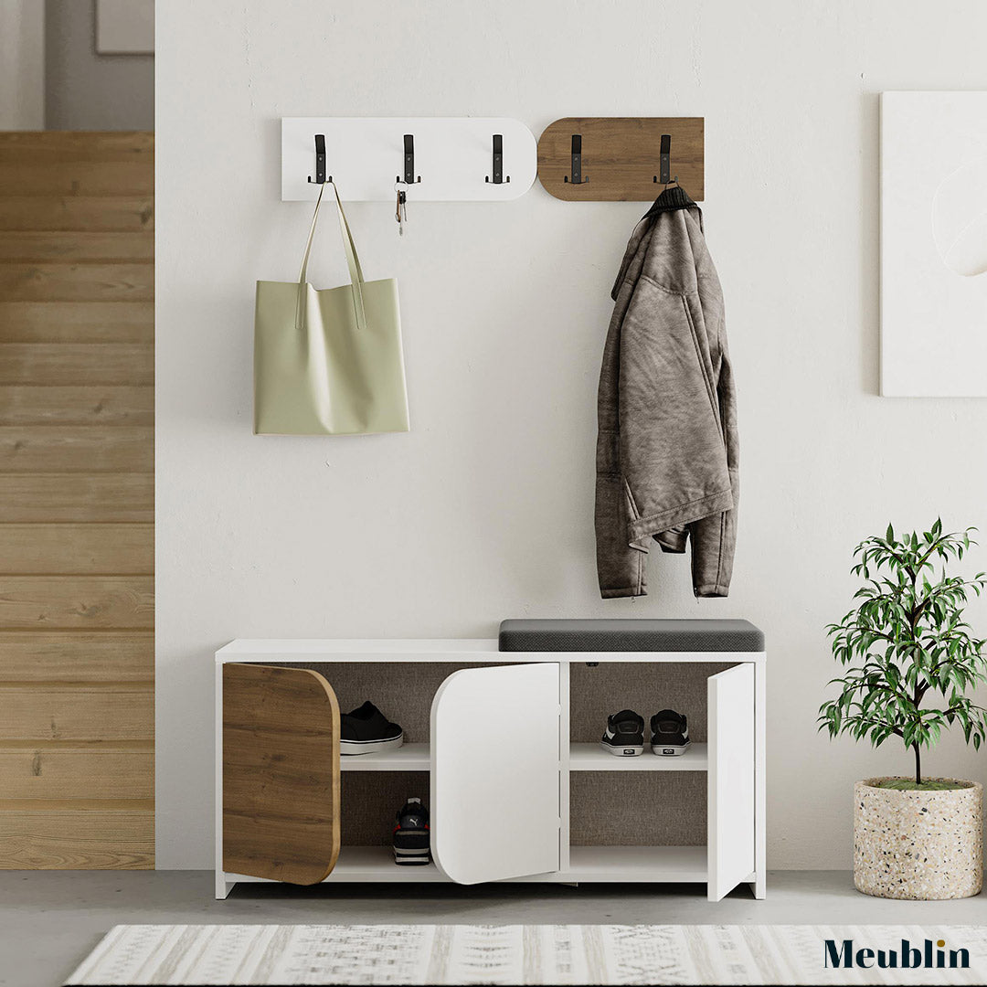 Meuble d'entrée moderne - MONI 105 cm - Rangement chaussures