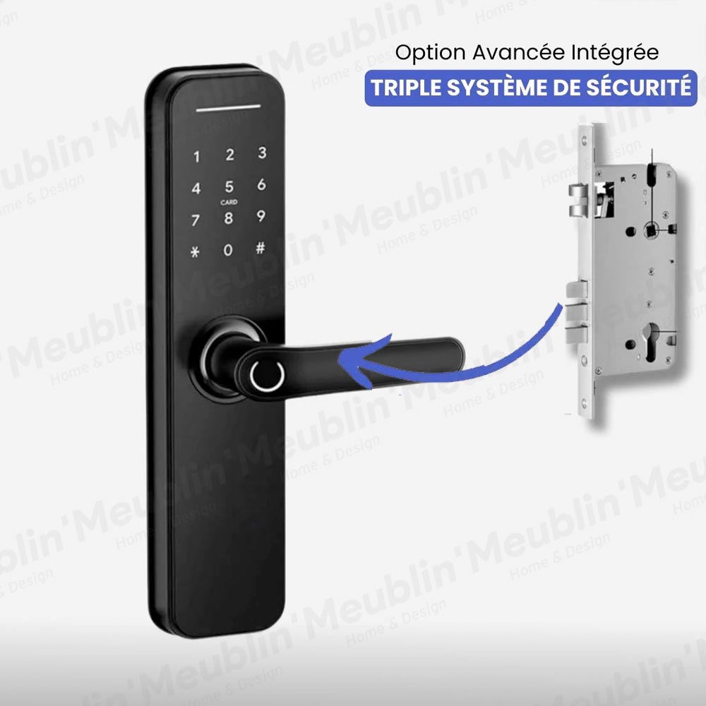 Serrure digitale X5 Slim 2024 - Accés biométrique sécurisé - Meublin.ma Poignée digitale Meublin.ma