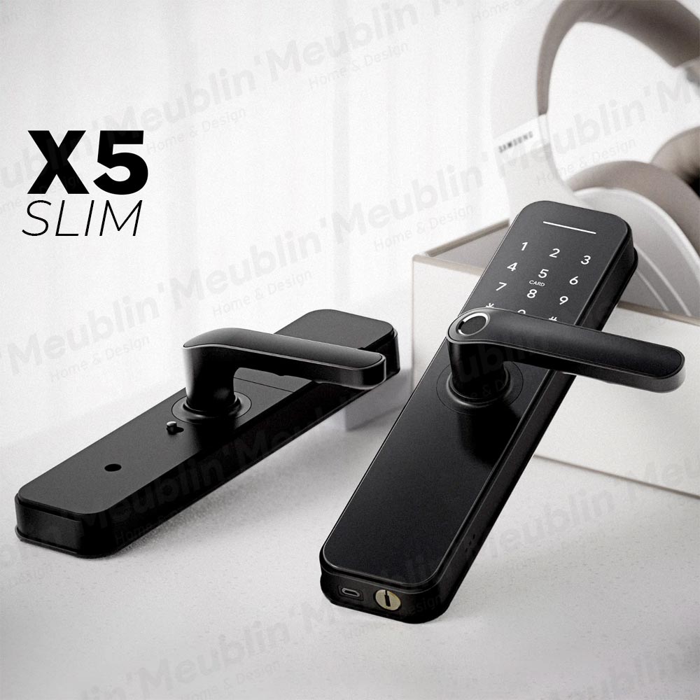 Serrure digitale X5 Slim 2024 - Accés biométrique sécurisé - Meublin.ma Poignée digitale Meublin.ma