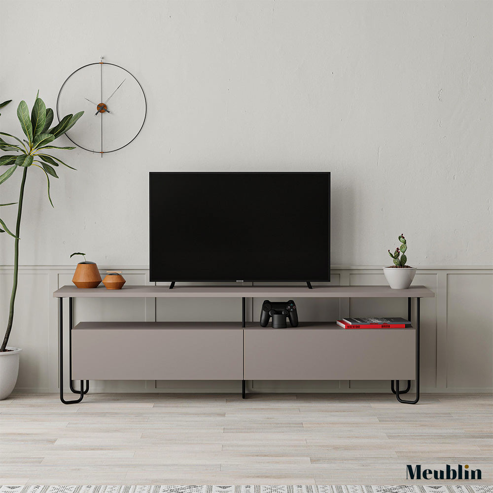 Stand TV à design nordique CORNEA 150 cm - Beige Cappuccino