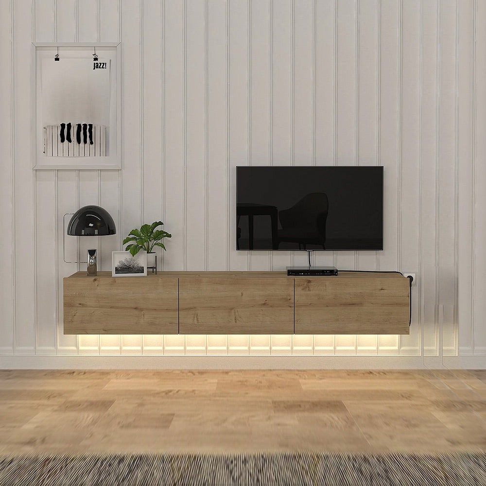 Meuble TV suspendu Chêne 180 cm - Mobilier de maison Maroc