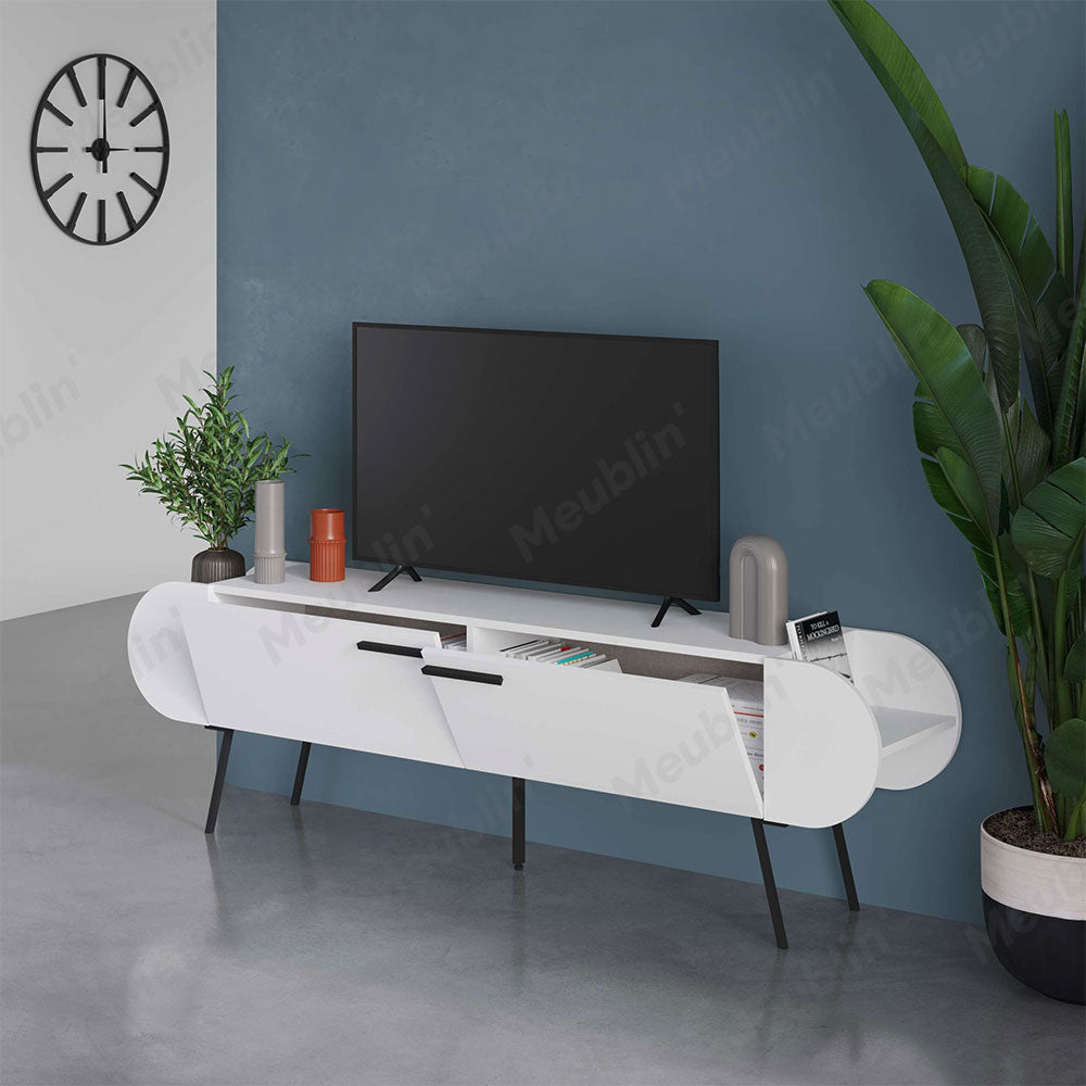 Meuble TV à design minimaliste CAPSULE 195 cm - Blanc