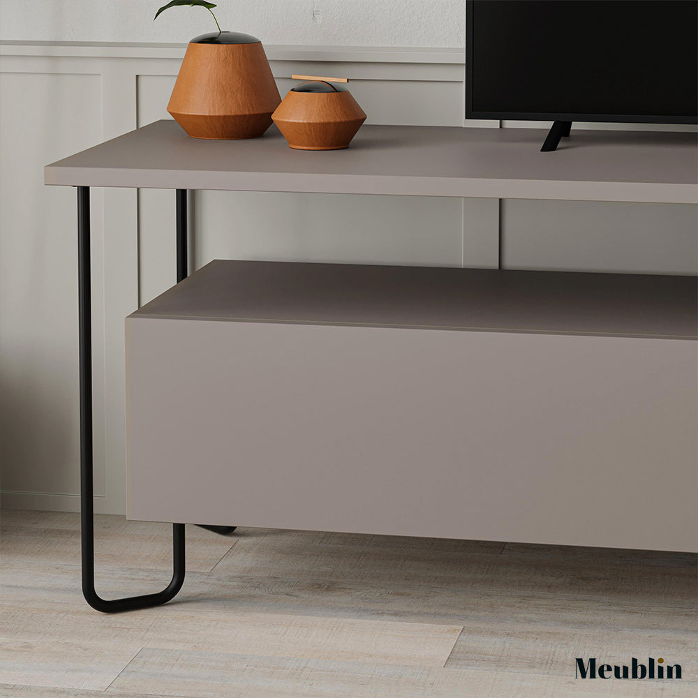 Stand TV à design nordique CORNEA 150 cm - Beige Cappuccino