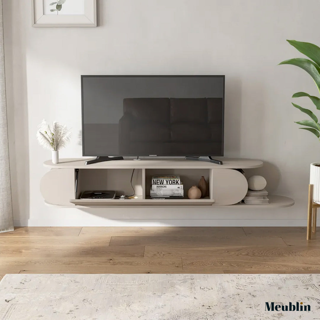 Meuble TV à design suspendu TONE 180 cm - Beige Kashmir