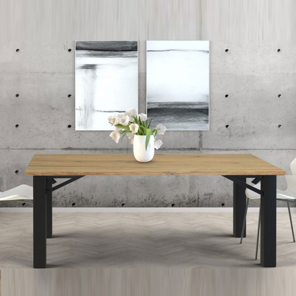 Table à manger en bois ETERNA 160 cm - Structure en métal