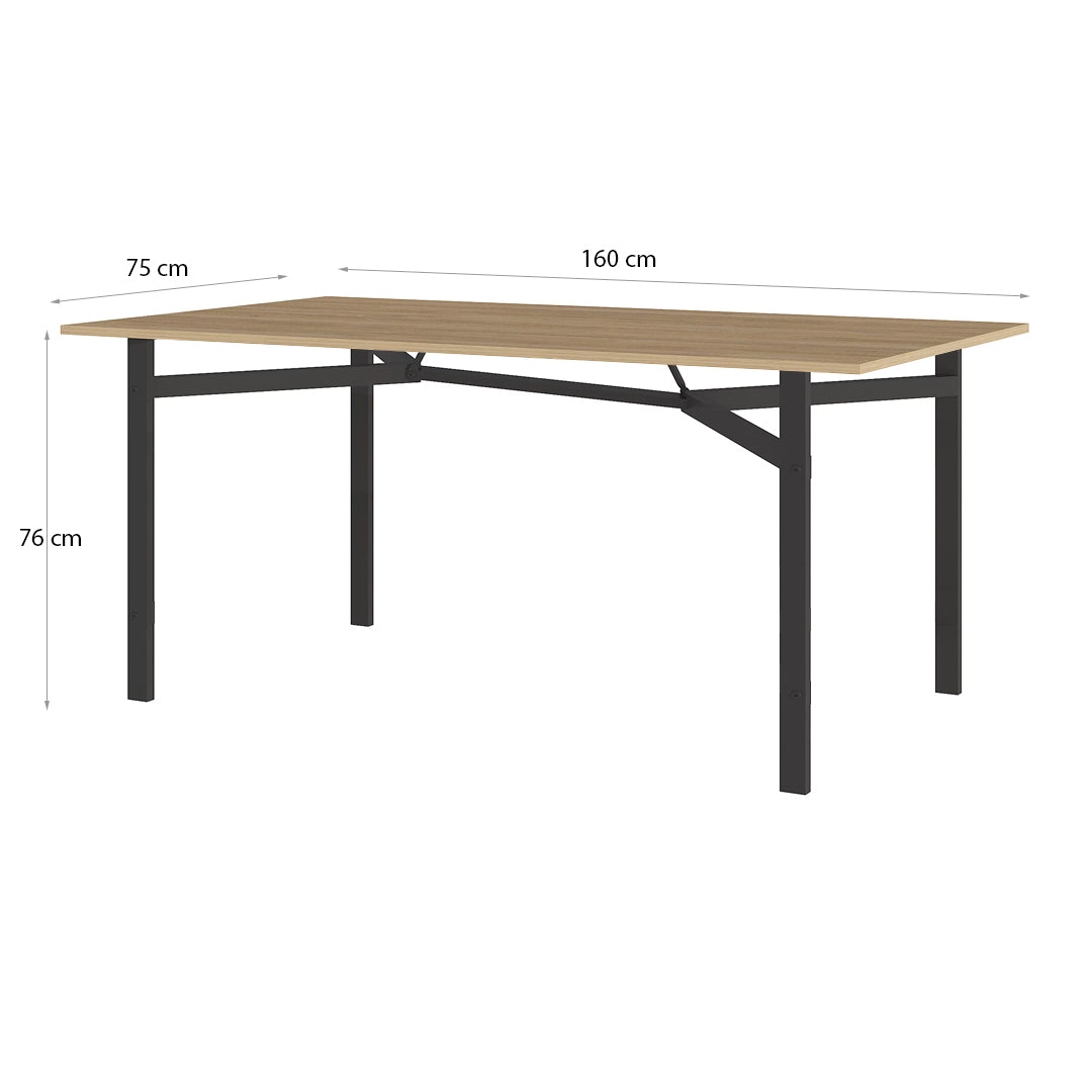 Table à manger en bois ETERNA 160 cm - Structure en métal