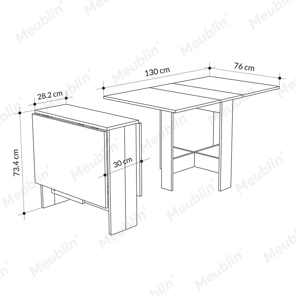 Table à manger pliable en bois ARTEMIO 130 cm - Marron noyer
