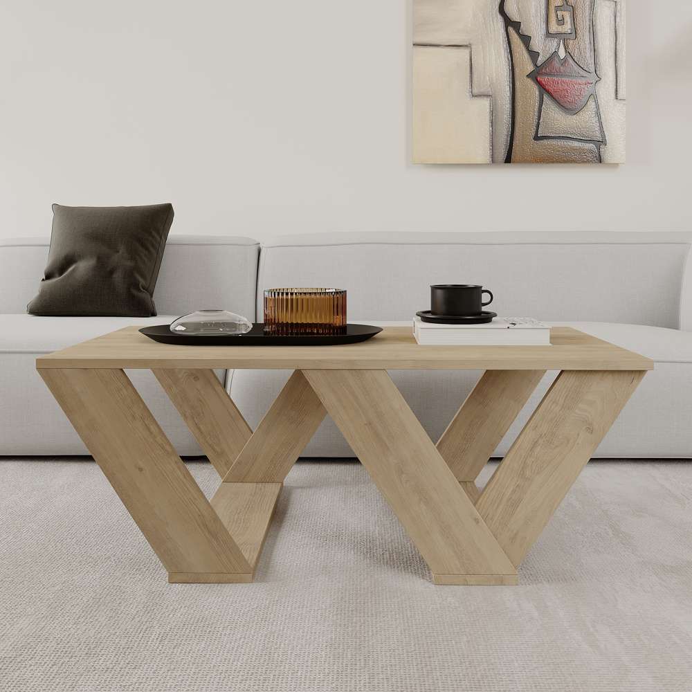 Table basse moderne pour séjour PIPRA 110 cm - Bois effet Chêne - Meublin.ma table basse Meublin.ma